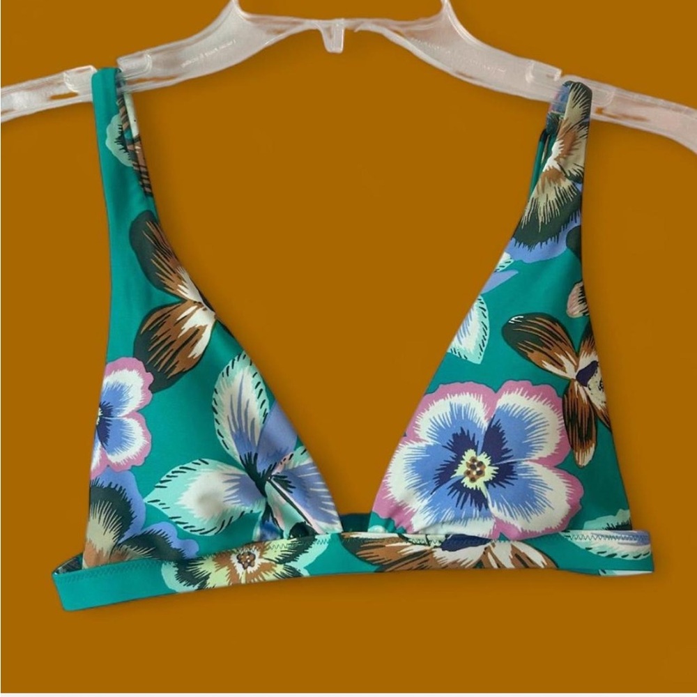 Aerie Floral Triangle Bikini Top